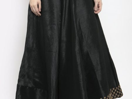 Wahe-NOOR Women s Black Flared Embellished Skirt Supply