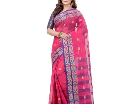 Desh Bidesh Bengal Cotton Women s Bengal Tant Woven Potrobinnas Design Pure Handloom Cotton Saree Without Blouse Piece For Discount