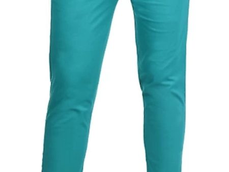 PAVONINE Rama Green Color Stretchable Cotton Lycra Fabric Pencil Pant For Women Hot on Sale