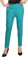 PAVONINE Rama Green Color Stretchable Cotton Lycra Fabric Pencil Pant For Women Hot on Sale