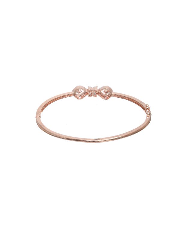 Priyaasi Women Stylish American Diamond Rose Gold Bracelet Fashion