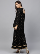 Wahe-NOOR Women s Black & Golden Printed Kurti With Palazzos Supply