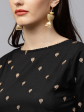 Wahe-NOOR Women s Black & Golden Printed Kurti With Palazzos Supply