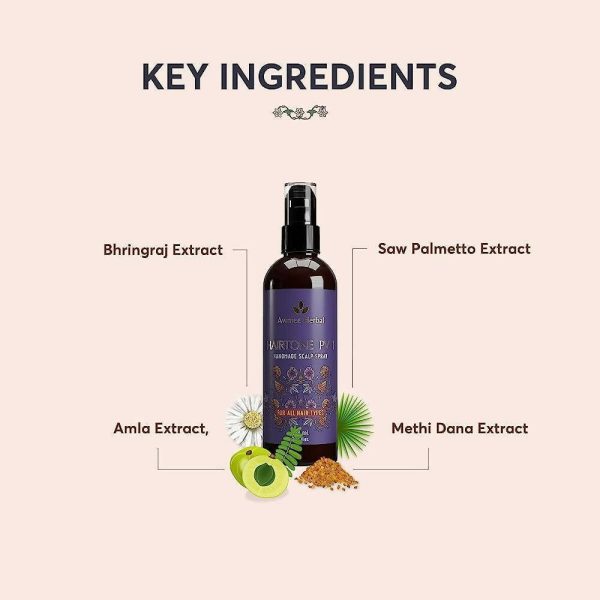 Avimee Herbal Hair Tone Pv 1 Scalp Spray Natural DHT Blocker, With Saw Palmetto, Amla, Methi & Bhringraj Extracts Online Sale