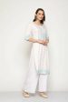 Maai Rayon Hand Printed Kurta Off-White For Cheap