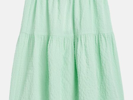 Lyush Green Seer Sucker Tiered Skirt For Girls For Discount