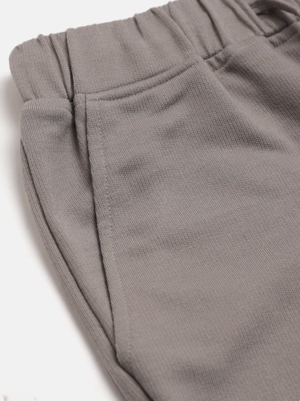 Lyush Grey Solid Basic Joggers For Girls Cheap