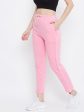 Wahe-NOOR Women s Baby Pink Straight Fit Trackpants Supply