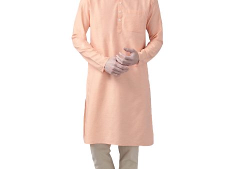 Shvaas By Vastramay Men s Orange Organic Cotton Kurta For Discount