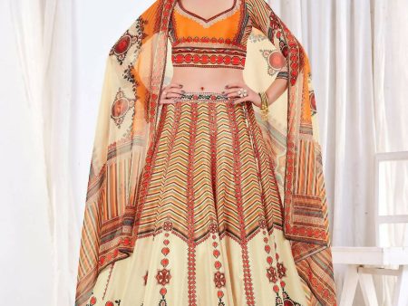 Wedding Designer Offwhite Chinon Lehengha Choli - Anbazaar Online Sale