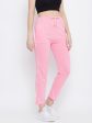 Wahe-NOOR Women s Baby Pink Straight Fit Trackpants Supply