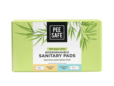 Pee Safe Organic Cotton Biodegradable Sanitary Pads-Quarterly Pack Online Hot Sale