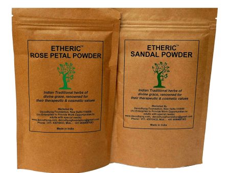 Etheric Sandal & Rose Powder Combo for Skin Glow, Whitening, Tighter & Wrinkle Free Hot on Sale