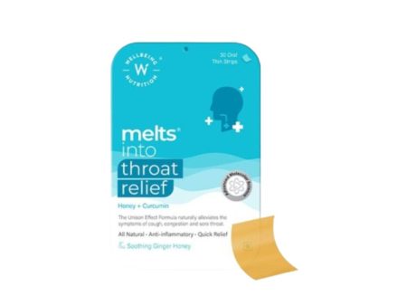 Wellbeing Nutrition Melts instant Throat Relief Oral Strips-Soothing Ginger Lemon Honey Flavor Cheap