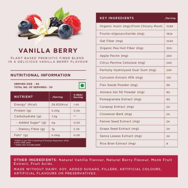 Wellbeing Nutrition Daily Fiber Powder-Vanilla Berry Flavor Online