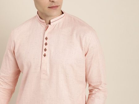 Shvaas By Vastramay Men s Pink Organic Cotton Kurta Cheap