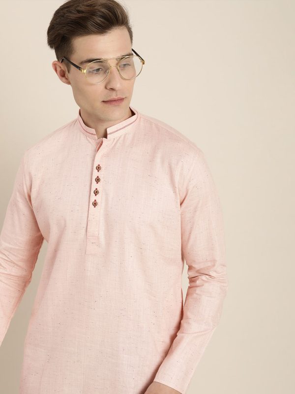 Shvaas By Vastramay Men s Pink Organic Cotton Kurta Cheap