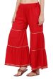 PAVONINE Red Color 3-Panels Golden Gota Flared Sharara For Women Supply