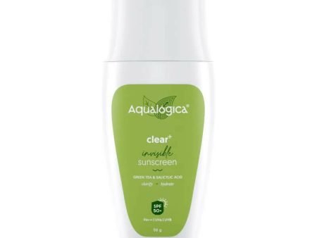 Aqualogica Clear+ Invisible Sunscreen with Green Tea & Salicylic Acid, SPF 50, PA+++, UVA UVB For Cheap