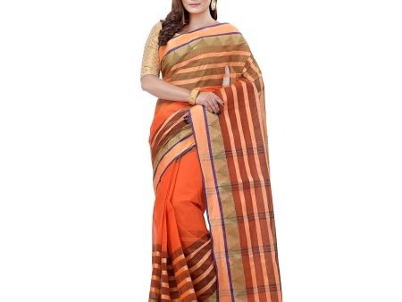 Desh Bidesh Women s Traditional Bengal Tant 3D Temple Design Handloom Pure Cotton Saree Without Blouse Piece Fashion