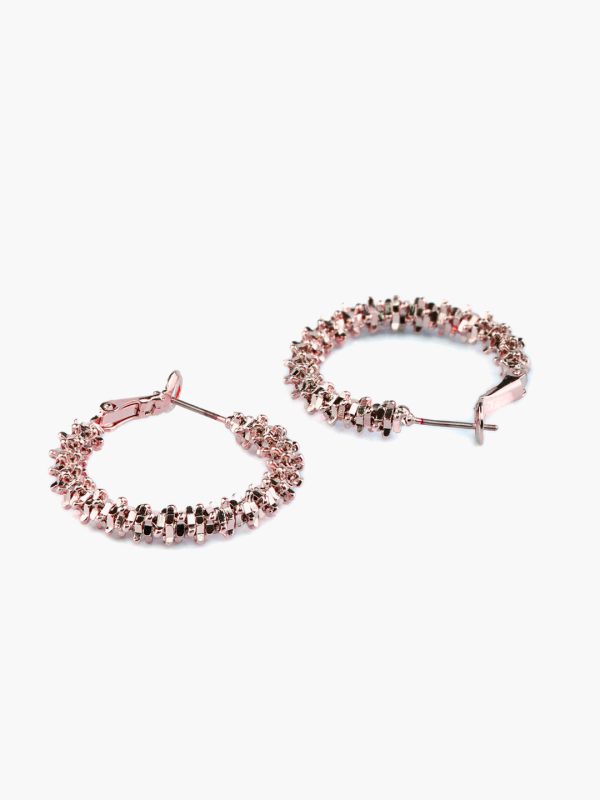 Priyaasi Women Enchanting Rose Gold Hoop Earrings Hot on Sale