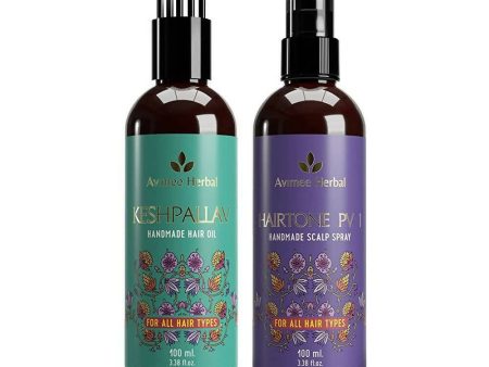 Avimee Herbal Keshpallav Hair Oil & Hairtone PV 1 Handmade Scalp Spray Combo With Rosemary, Amla, Methi & Bhringraj Discount