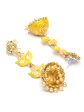 Priyaasi Women Yellow Gold Plated Meenakari Floral Jhumka For Discount