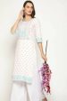 Maai Rayon Hand Printed Kurta Off-White For Cheap