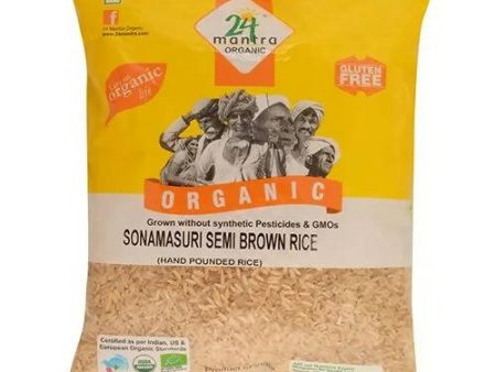 24 Mantra Organic Sonamasuri Semi Brown Hand Pounded Rice Cheap