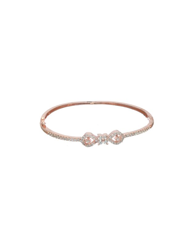 Priyaasi Women Stylish American Diamond Rose Gold Bracelet Fashion