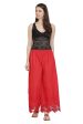 PAVONINE Red Color Chikankari Lace Scalloped Hem Cotton Fabric Sharara For Women Hot on Sale