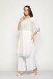 Maai Rayon Hand Printed Kurta Off-White For Cheap