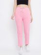 Wahe-NOOR Women s Baby Pink Straight Fit Trackpants Supply