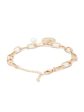 Priyaasi Women White Pearls Rose Gold Plated Coin Link Bracelet Cheap