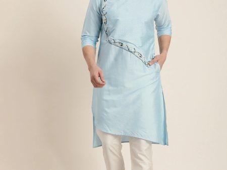 Shrestha By Vastramay Men s Blue Viscose Blend Kurta Online now