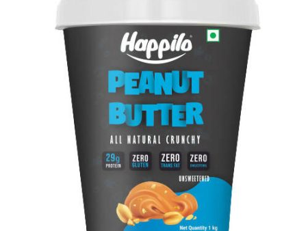 Happilo All Natural Unsweetened Peanut Butter Crunchy Fashion