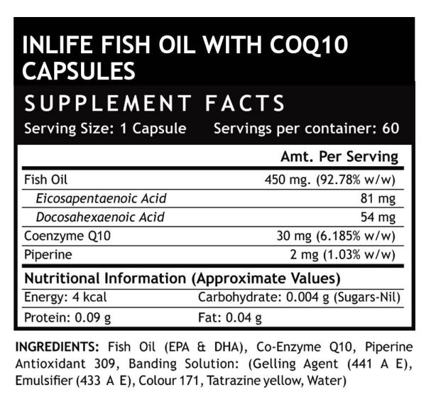 Inlife Fish Oil With Coenzyme Q10 Capsules on Sale