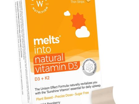 Wellbeing Nutrition Melts Natural Vitamin D3+K2 (MK-7) Oral Strips-Wild Raspberry Flavor For Sale