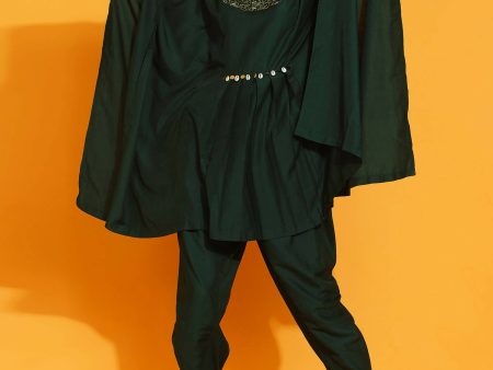 Women Republic Green Kaftan With Hand Embellishment And Dhoti Salwaar Sale