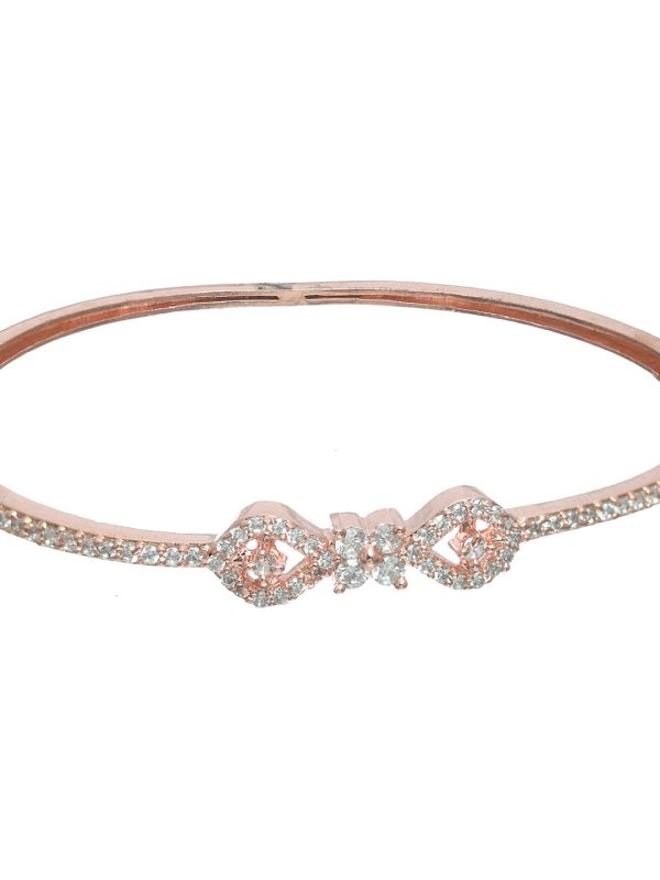 Priyaasi Women Stylish American Diamond Rose Gold Bracelet Fashion