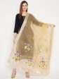 Wahe-NOOR Women s Beige Printed Organza Dupatta Online Sale