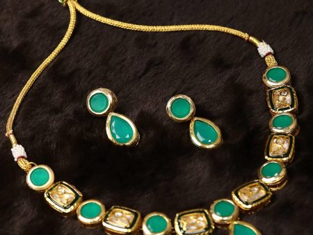 Priyaasi Women Turquoise Blue Stones Jewellery Set on Sale