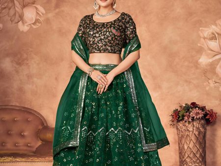 Wedding Designer Green Organzalehengha Choli - Anbazaar Online Hot Sale