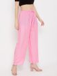 Wahe-NOOR Women s Baby Pink Straight Solid Palazzo on Sale