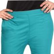 PAVONINE Rama Green Color Stretchable Cotton Lycra Fabric Pencil Pant For Women Hot on Sale