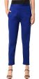 PAVONINE Royal Blue Color Stretchable Cotton Lycra Fabric Pencil Pant For Women For Discount