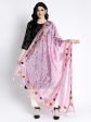 Wahe-NOOR Women s Baby Pink Printed Poly Silk Dupatta For Discount