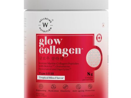 Wellbeing Nutrition Glow Korean Marine Collagen Peptides-Tropical Bliss Flavor on Sale