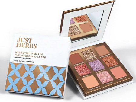 Just Herbs Eyeshadow Palette 9 in 1 Long Lasting Blendable Eye Makeup Palette (Sunshine - Day Palette) Online Sale