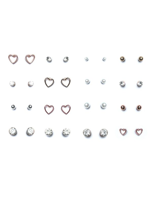 Priyaasi Women Dainty Heart & American Diamond Studs Set Online Sale